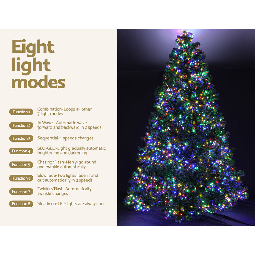 MerryPines Christmas Tree 2.4M Xmas Tree with 3190 LED Lights Multi Colour