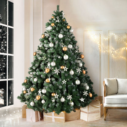 MerryPines Christmas Tree 2.4M Xmas Trees Decorations Snowy 1500 Tips