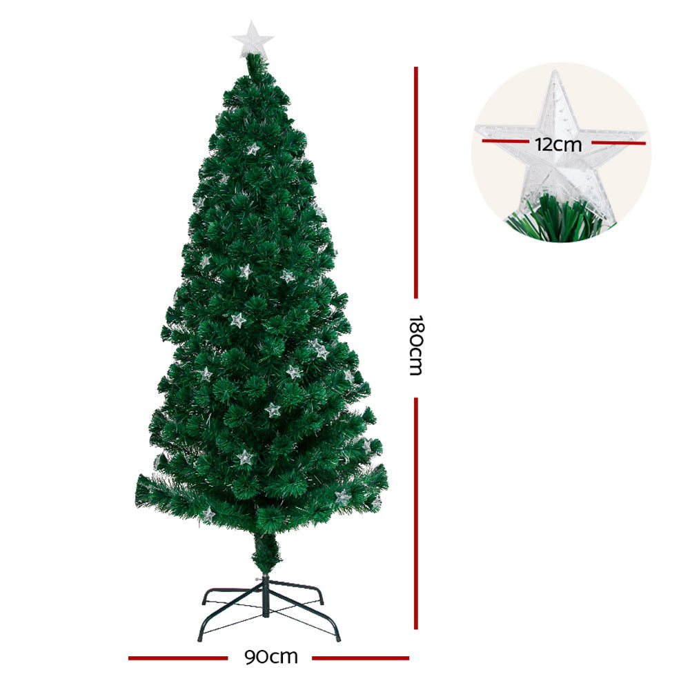 MerryPines Christmas Tree 1.8M LED Xmas trees with Lights Multi Colour