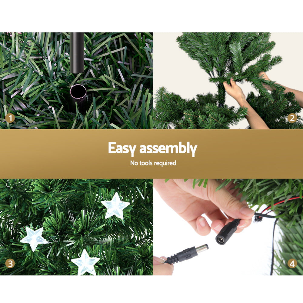 MerryPines Christmas Tree 1.8M LED Xmas trees with Lights Multi Colour