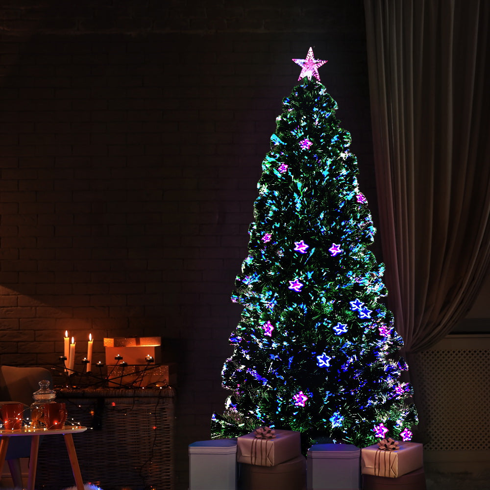 MerryPines Christmas Tree 1.8M LED Xmas trees with Lights Multi Colour