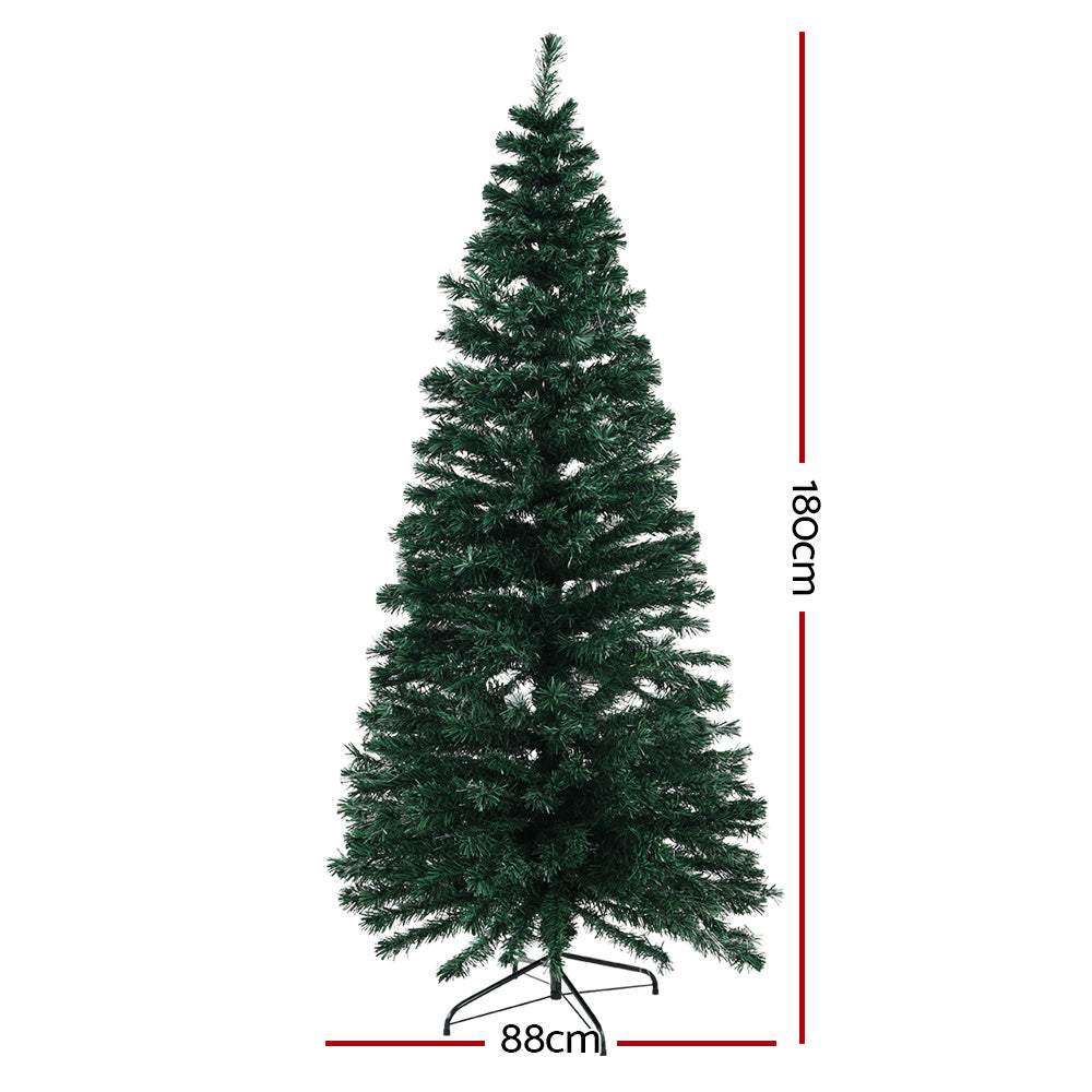 MerryPines Christmas Tree 1.8M LED Xmas trees Optic Fibre Multi Colour