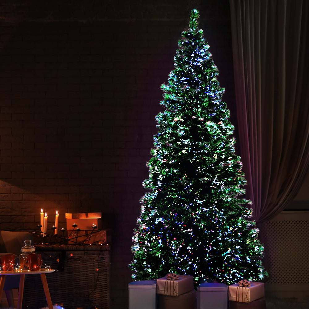 MerryPines Christmas Tree 1.8M LED Xmas trees Optic Fibre Multi Colour