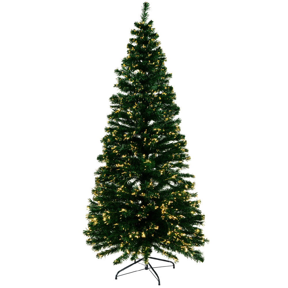 MerryPines Christmas Tree 1.8M LED Xmas trees Optic Fibre Warm White