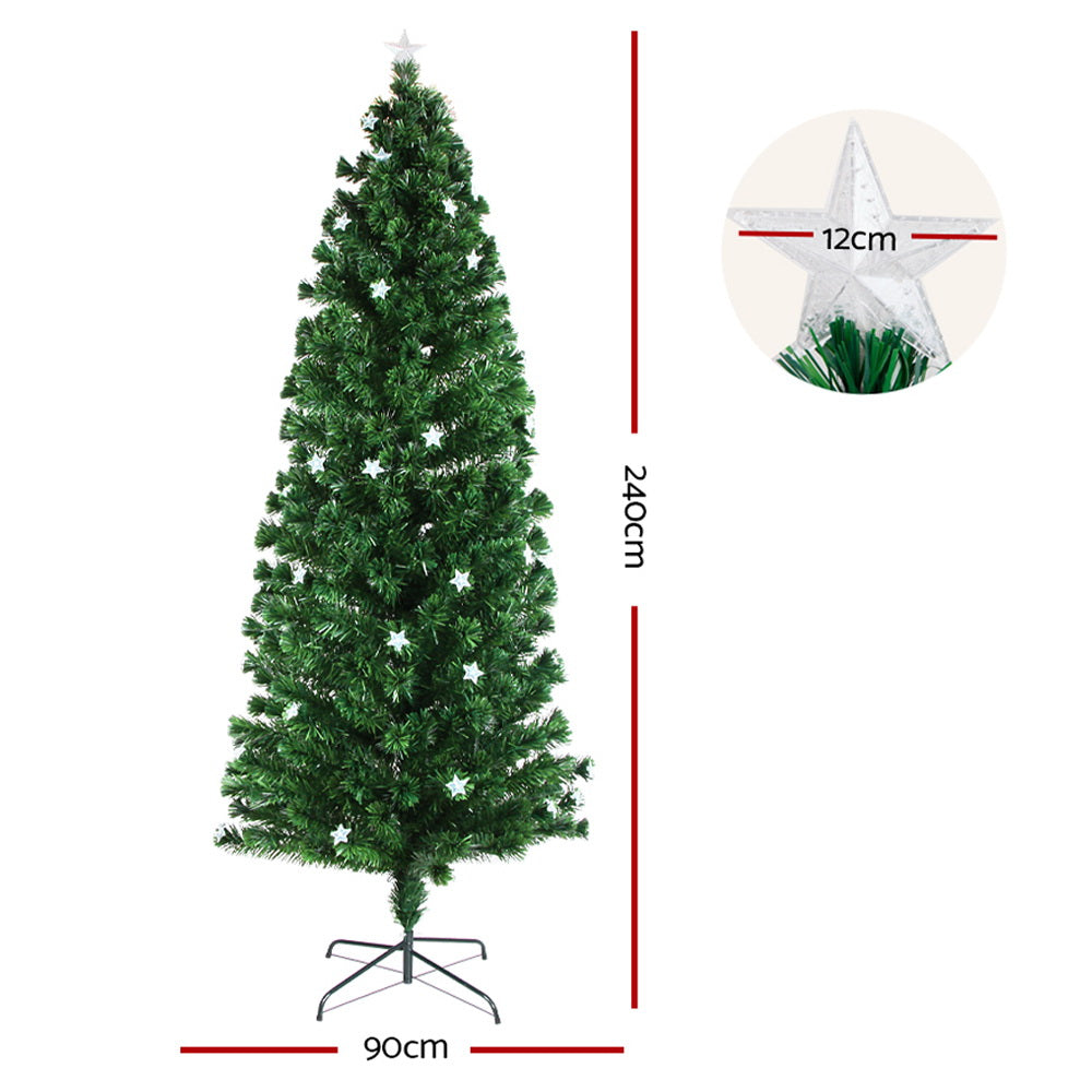 MerryPines Christmas Tree 2.4M LED Xmas trees with Lights Multi Colour