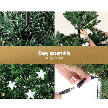 MerryPines Christmas Tree 2.4M LED Xmas trees with Lights Multi Colour