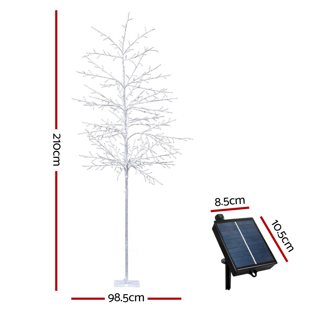 MerryPines Solar Christmas Tree 2.1M 480 LED Trees With Lights Warm White