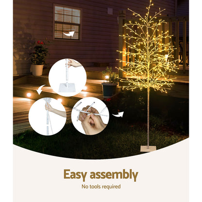 MerryPines Solar Christmas Tree 2.1M 480 LED Trees With Lights Warm White