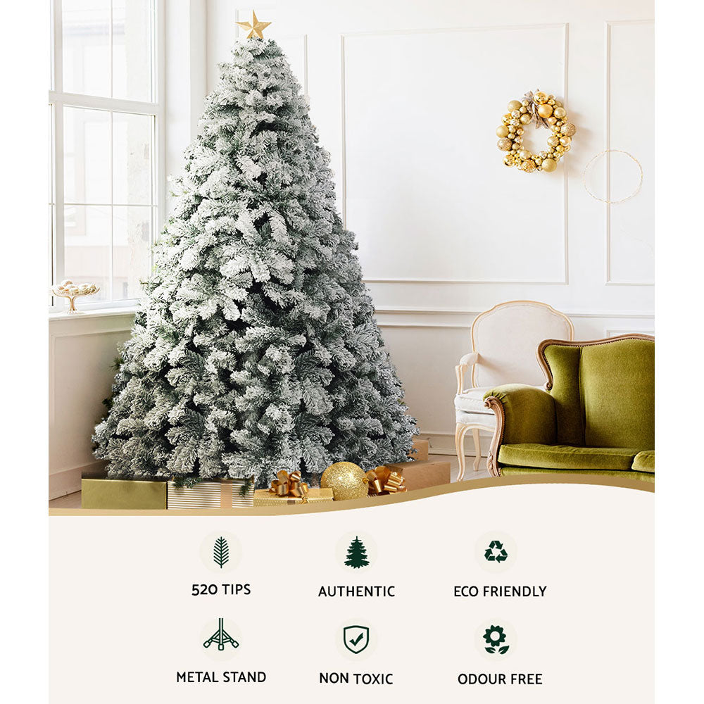 MerryPines Christmas Tree 1.8M Xmas Trees Decorations Snowy 520 Tips