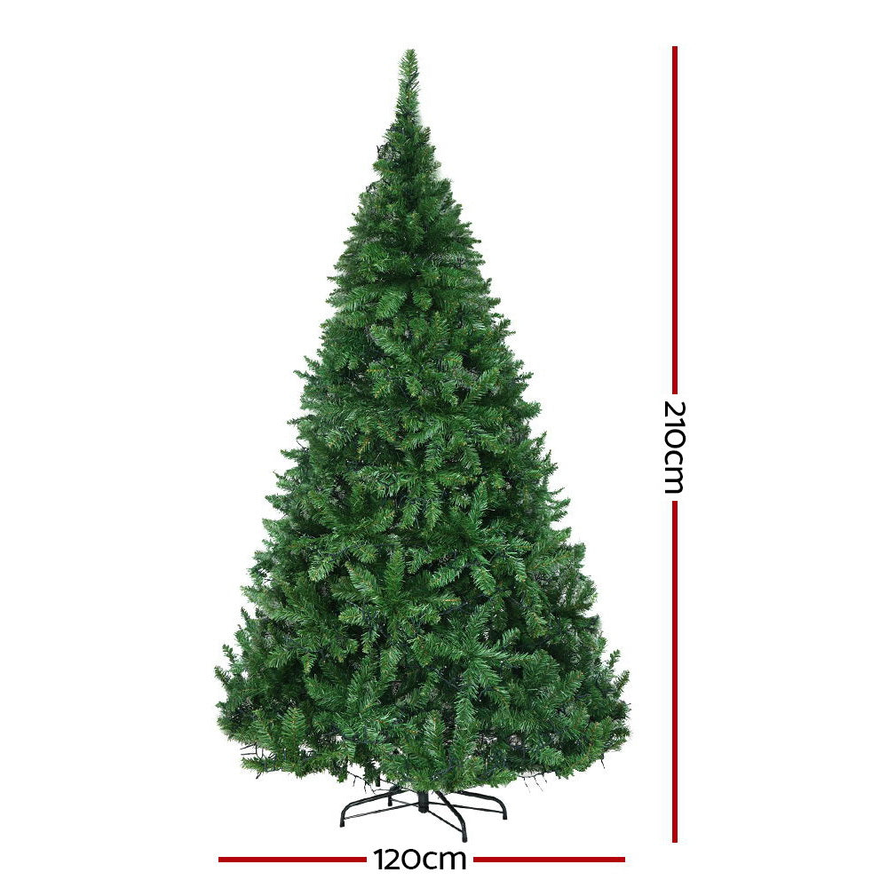 MerryPines Christmas Tree 2.1M With 1134 LED Lights Warm White Green