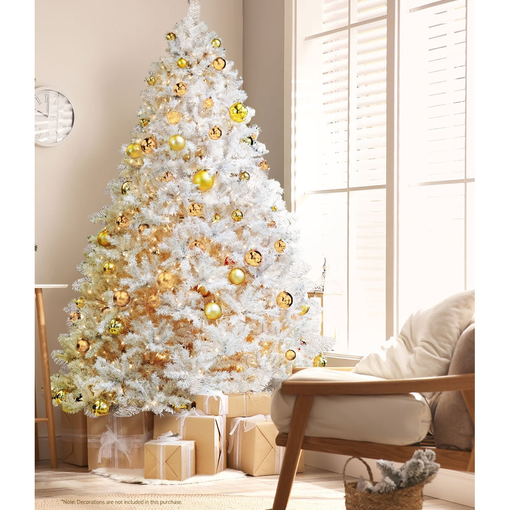 MerryPines Christmas Tree 2.1M Xmas Trees Decorations White 1000 Tips